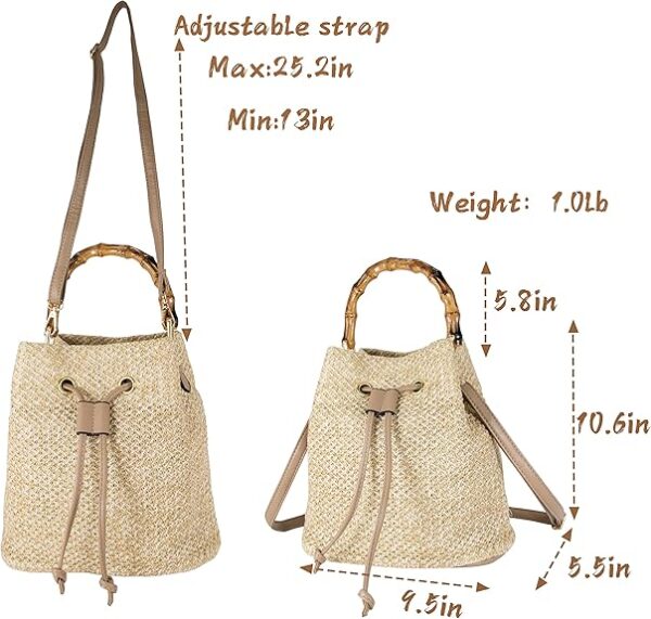 Women Beach Bag Summer Straw Woven Shoulder Bag Crossbody - Image 3