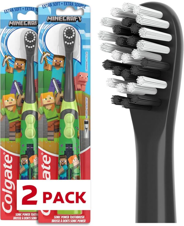 Colgate Kids Battery Powered Minecraft Toothbrush, Extra Soft Kids Battery Toothbrush