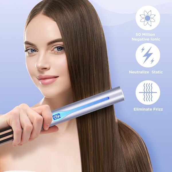 IG INGLAM Titanium Flat Iron Hair Straightener, Curling Iron 1 Inch, Infrared Negative Ionic Hair - Image 2