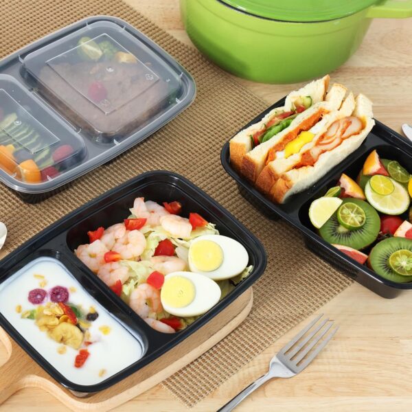 Moretoes 50 Pack 32oz Meal Prep Containers Reusable 2 Compartment Food Storage Containers - Image 4