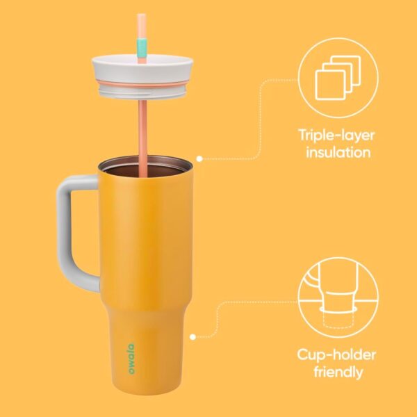 Owala Stainless Steel Triple Layer Insulated Travel Tumbler with Spill Resistant Lid, - Image 2