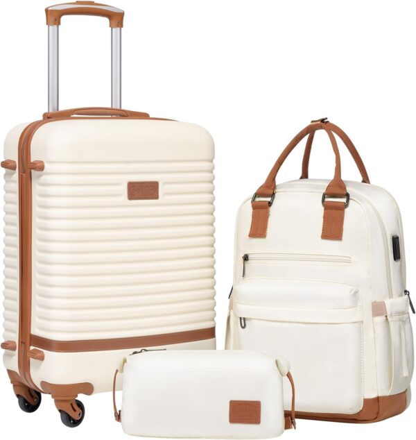 Coolife Suitcase Set 3 Piece Luggage Set Carry On Travel Luggage