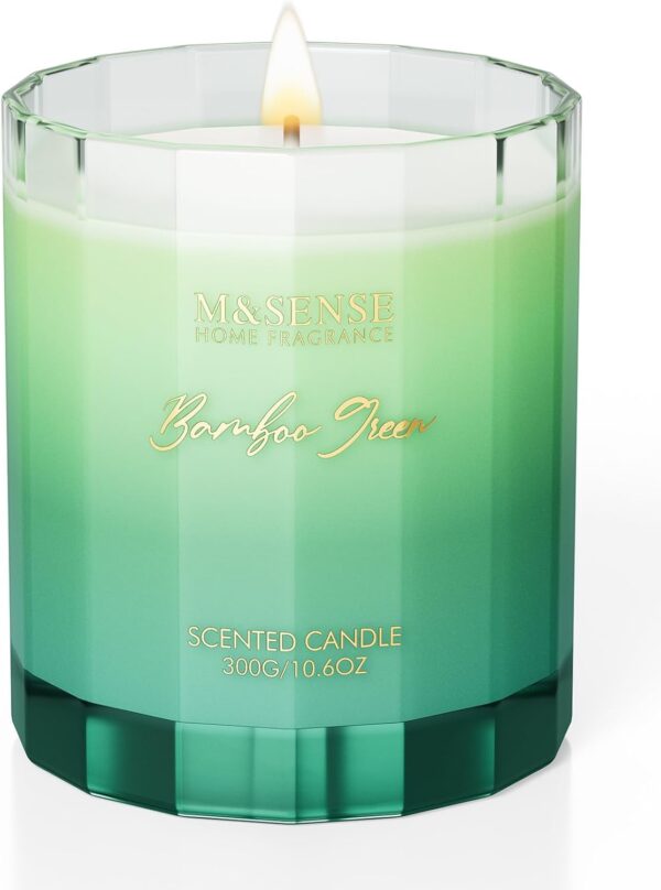 M&SENSE Bamboo Candle for Spring Scented 10.6oz 60H Burn Time