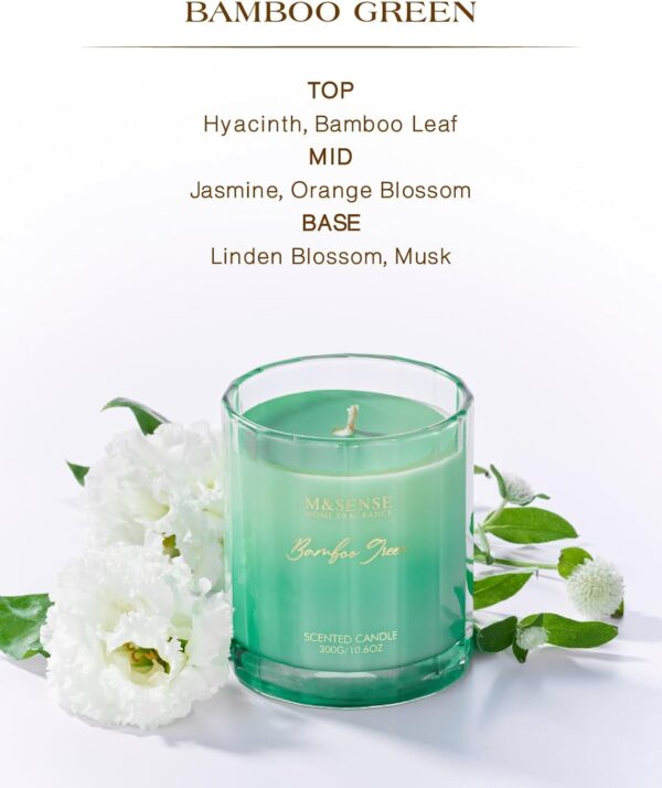 M&SENSE Bamboo Candle for Spring Scented 10.6oz 60H Burn Time - Image 2