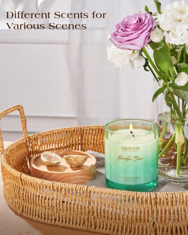 M&SENSE Bamboo Candle for Spring Scented 10.6oz 60H Burn Time - Image 3