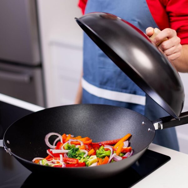 Joyce Chen 31-0066, 13.5-Inch Nonstick Steel Dome Lid for 14-Inch Wok Black - Image 3