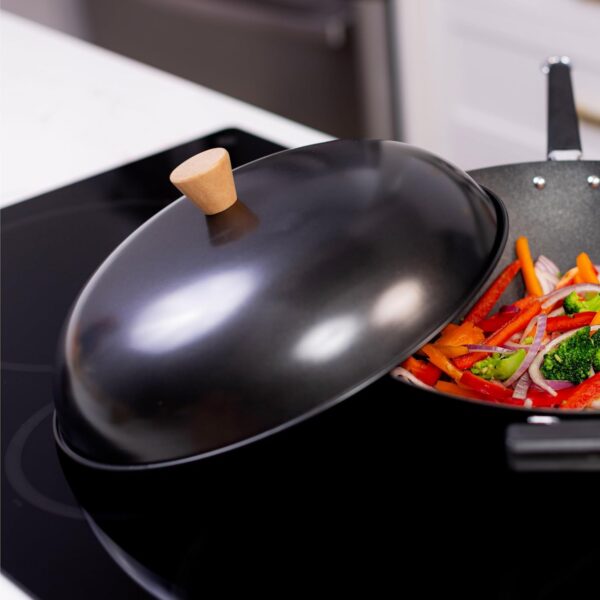 Joyce Chen 31-0066, 13.5-Inch Nonstick Steel Dome Lid for 14-Inch Wok Black - Image 4