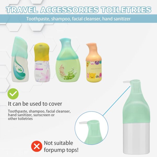 8 Pack Silicone Bottle Covers, Travel Essentials for Women Men, - Image 3