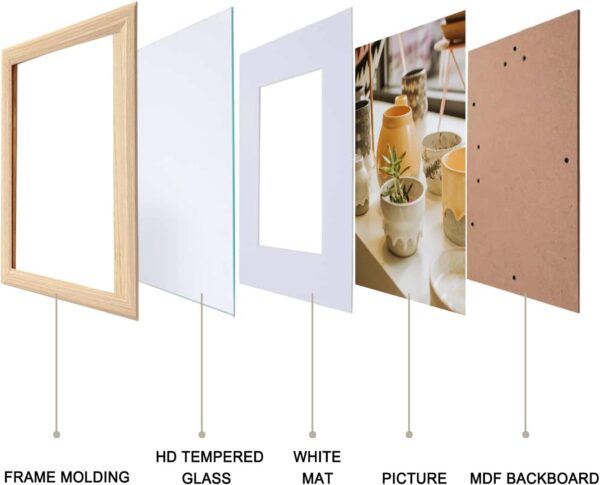 KTKDE 12x12-inch Natural Woodgrain Picture Frames with Tempered Glass,Modern Style Wood - Image 2