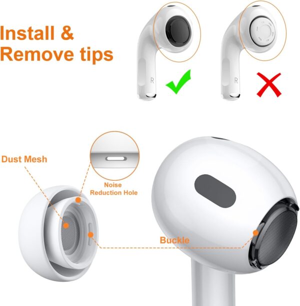Link Dream 6 Pieces Replacement Ear Tips for AirPods Pro/AirPods - Image 2