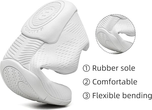 Girls White Cheerleading Shoes Breathable Youth Cheer Competition Sneakers Athletic Training - Image 3