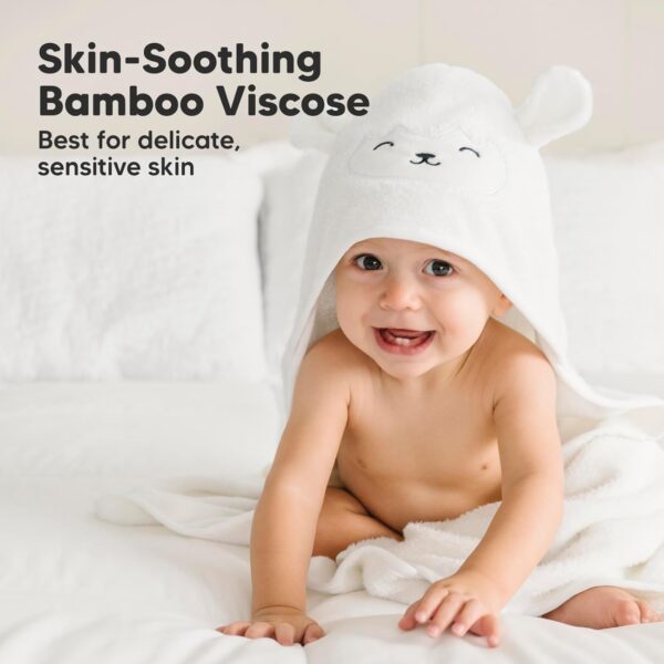 KeaBabies Hooded Baby Towel for Newborn - Viscose Derived from Bamboo Large Baby Bath Towels with Hood for Boys - Image 2