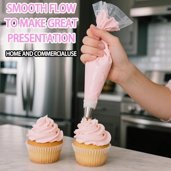 Piping Bags and Tips Set, Cakes Decorating Supplies Kit with 100pcs 12 Inch Pastry Bags - Image 4