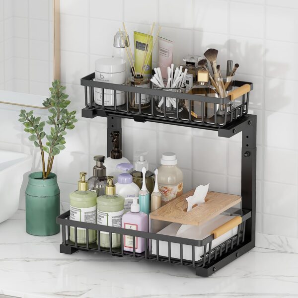 2-Tier Slide Out Under Sink Organizer – 2-Tier Pull-Out Storage Rack, Bathroom organizers - Image 2