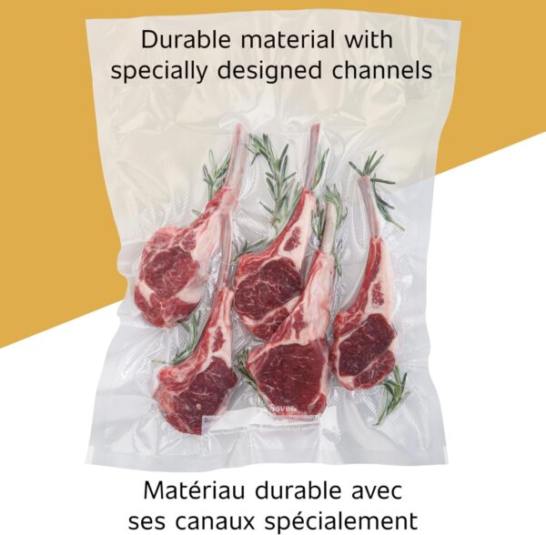 FoodSaver Custom Length Vacuum Sealer Bags Multipack, 5 Count Rolls for Airtight Food Storage and Sous Vide - Image 2