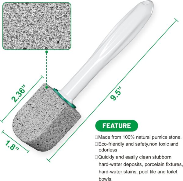 Pumice Stone Toilet Bowl Cleaner,Bathroom Cleaner Brush Toilet Wand Refills - Image 4