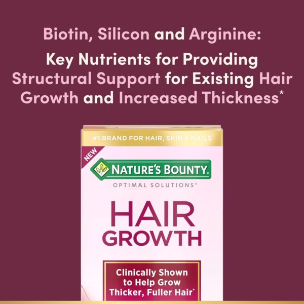 Nature's Bounty Optimal Solutions Hair Growth Supplement with Biotin - Image 3
