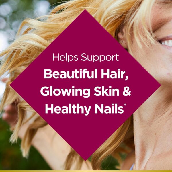 Nature's Bounty Optimal Solutions Hair Growth Supplement with Biotin, Hair Growth Vitamins with Biotin Silicon & Arginine, 1 Per Day, 30 Capsules, One Month Supply - Image 2