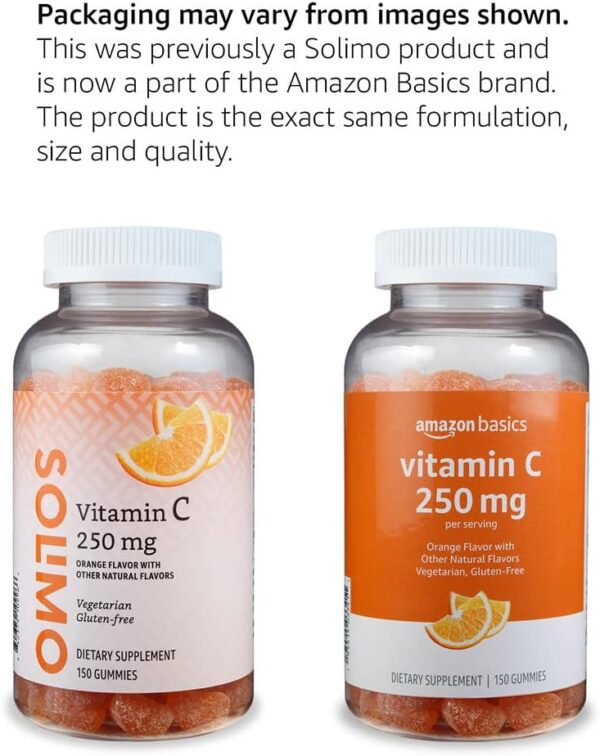 Amazon Basics Vitamin C 250 mg Gummies, Orange, 150 Count (2 per Serving) - Image 4