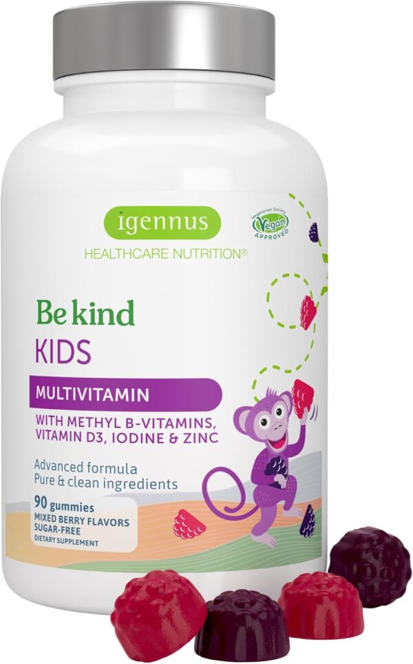 Igennus Methylated Kids Multivitamin Gummy, MTHFR, No Artificial Sweeteners
