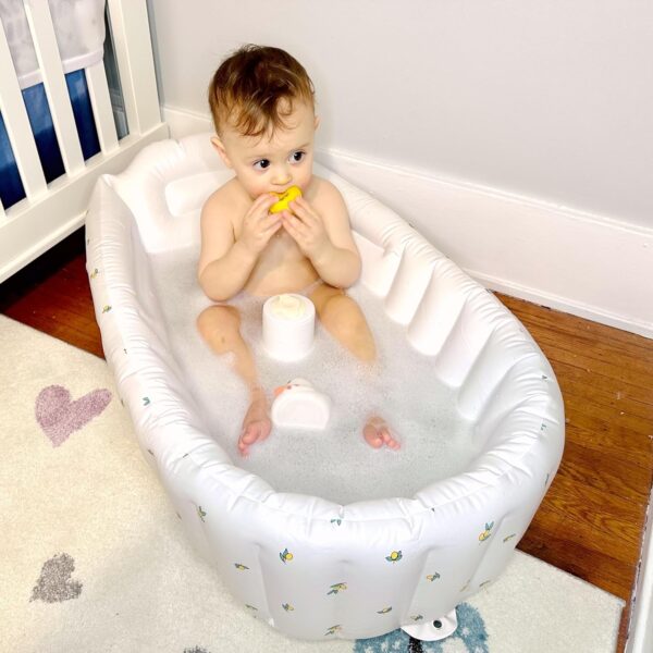 Mink Inflatable Baby Bathtub with Built-in Air Pump, Newborn to Toddler Bath Tub - Image 4