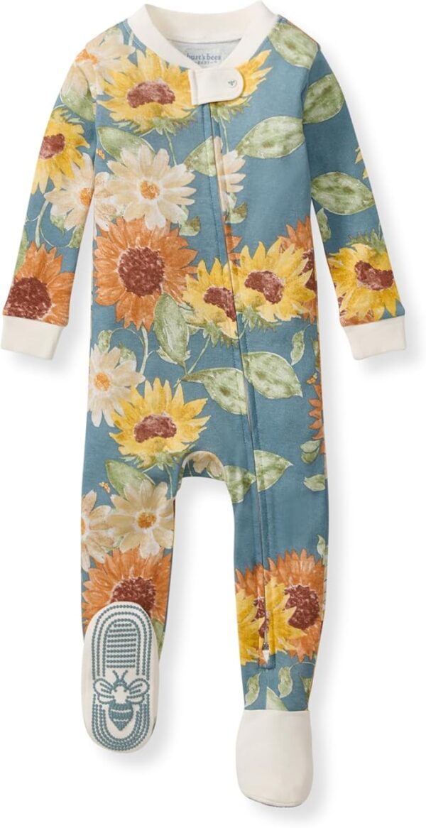 Burt's Bees Baby Baby Girls Pajamas, One-Piece Footed Sleeper PJs