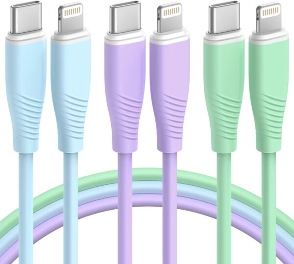 3 Pack 6 FT USB C to Lightning Cable MFi Certified iPhone Charger Fast Charging Type C