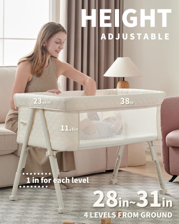 Bassinet Bedside Sleeper, Baby Crib for Newborn, Baby Bassinets Bedside - Image 4