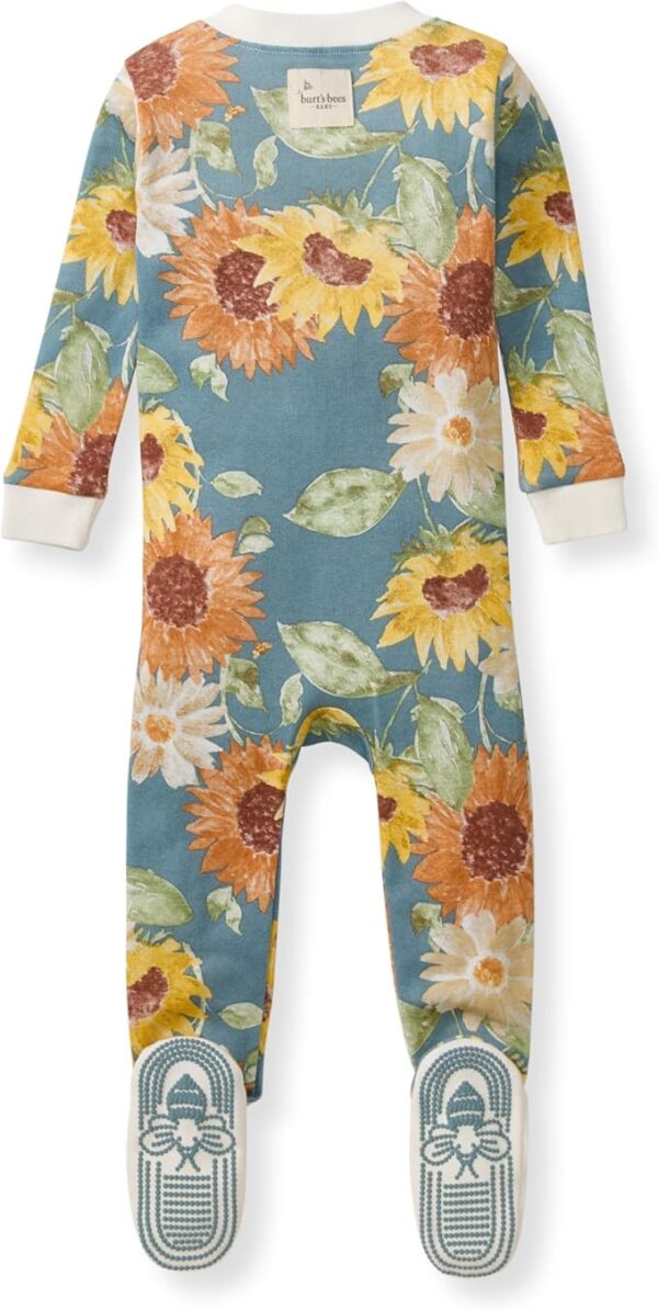 Burt's Bees Baby Baby Girls Pajamas, One-Piece Footed Sleeper PJs - Image 4