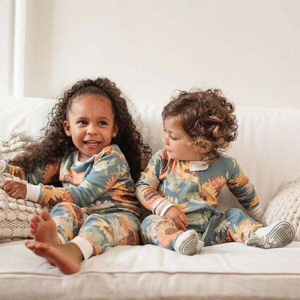 Burt's Bees Baby Baby Girls Pajamas, One-Piece Footed Sleeper PJs - Image 3
