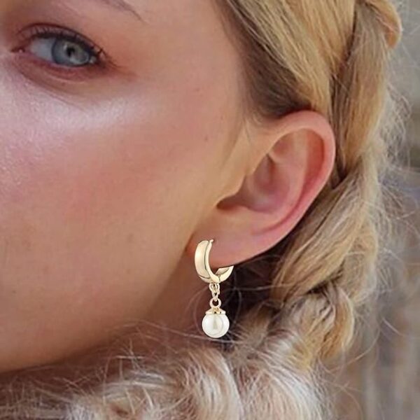 9 Pairs Gold Chunky Hoop Earrings Set for Women, 14K Gold Plated - Image 3