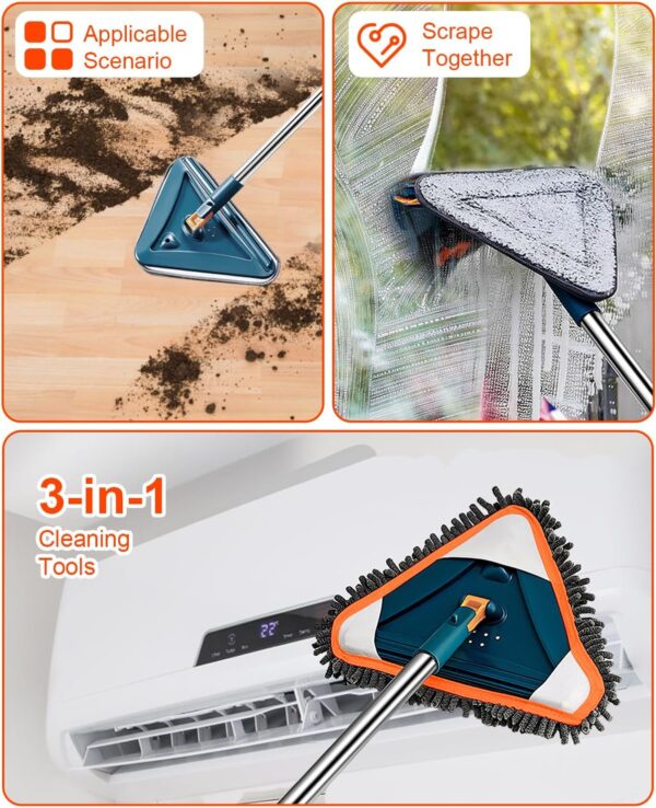 Wall Cleaner Mop with Long Handle, 360° Rotatable Wall Mop, 85“ - Image 4