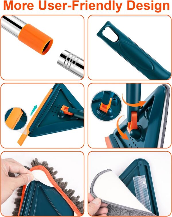Wall Cleaner Mop with Long Handle, 360° Rotatable Wall Mop, 85“ - Image 3