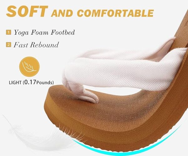 KuaiLu Flip Flops for Women with Arch Support Yoga Mat Comfortable Summer Beach Walking - Image 3