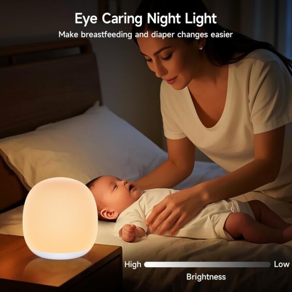 Baby Night Light, Nursery Night Lamp with 8 RGB Colors Changing, 1h Timer - Image 3