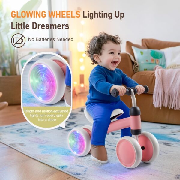 Colorful Lighting Baby Balance Bike, 1st Birthday Girl Gifts - Image 2