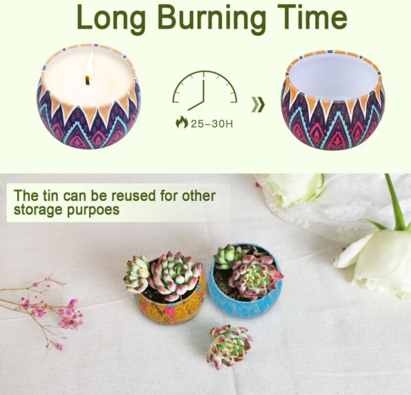 Scented Candles Gift Set, 8% Essential Oil, 4 Pack Aromatherapy Candle, Stress Relief - Image 3