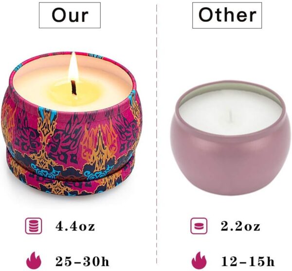 Scented Candles Gift Set, 8% Essential Oil, 4 Pack Aromatherapy Candle, Stress Relief - Image 2