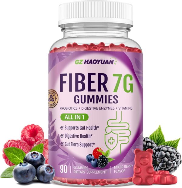 Fiber Gummies for Adults - Sugar Free Fiber Supplement 7g All in 1