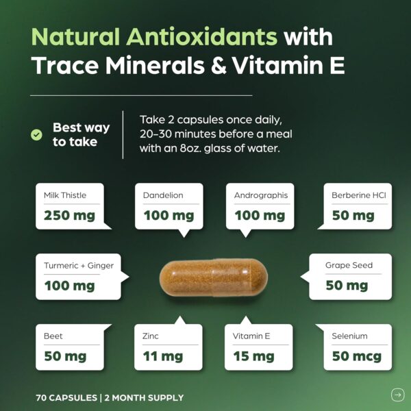 Sandhu's Liver Cleanse Detox & Repair Support | 70 Capsules (Pack of 1) | - Image 3