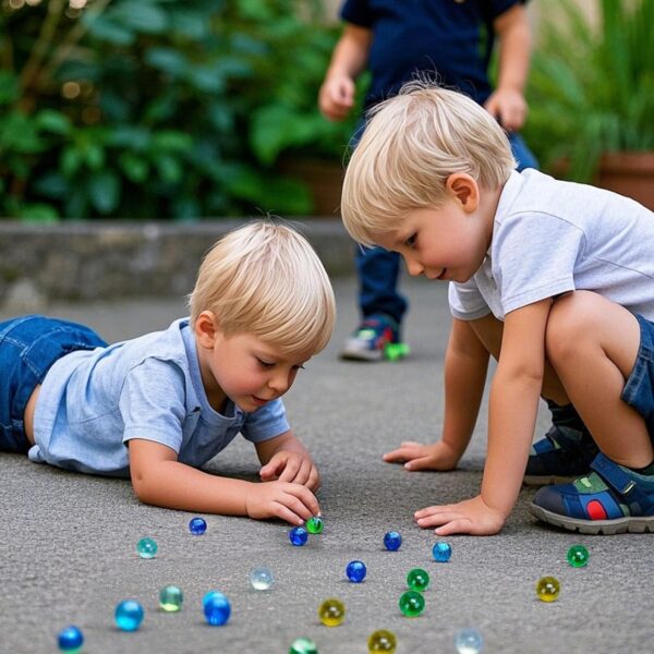 POPLAY 50 PCS Beautiful Player Marbles Bulk for Marble Games, Multiple Colors - Image 4