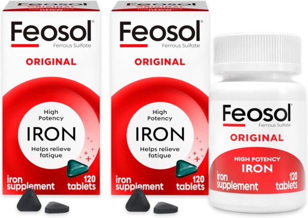 Feosol Original Iron Supplement Tablets,Non-heme 325mg Ferrous Sulfate